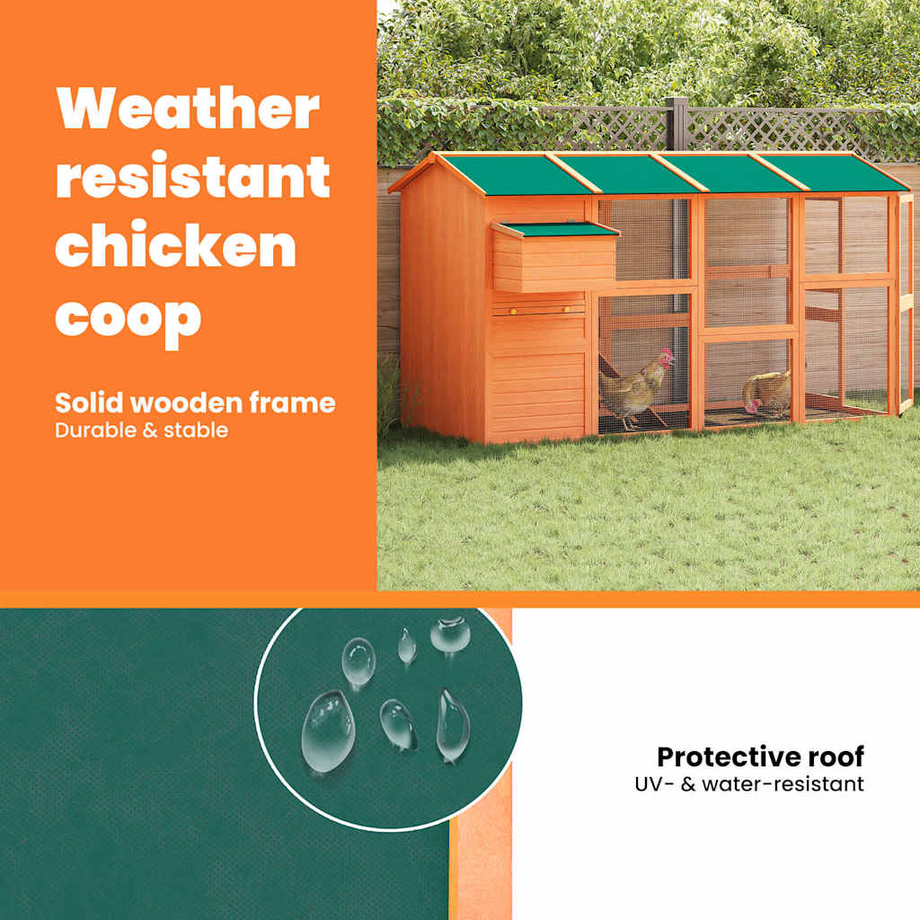 vidaXL Chicken Coop Wood 295x163x170 cm