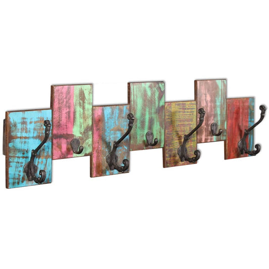 vidaXL Coat Rack | Multicolour | Solid reclaimed wood | Standard | Hooks