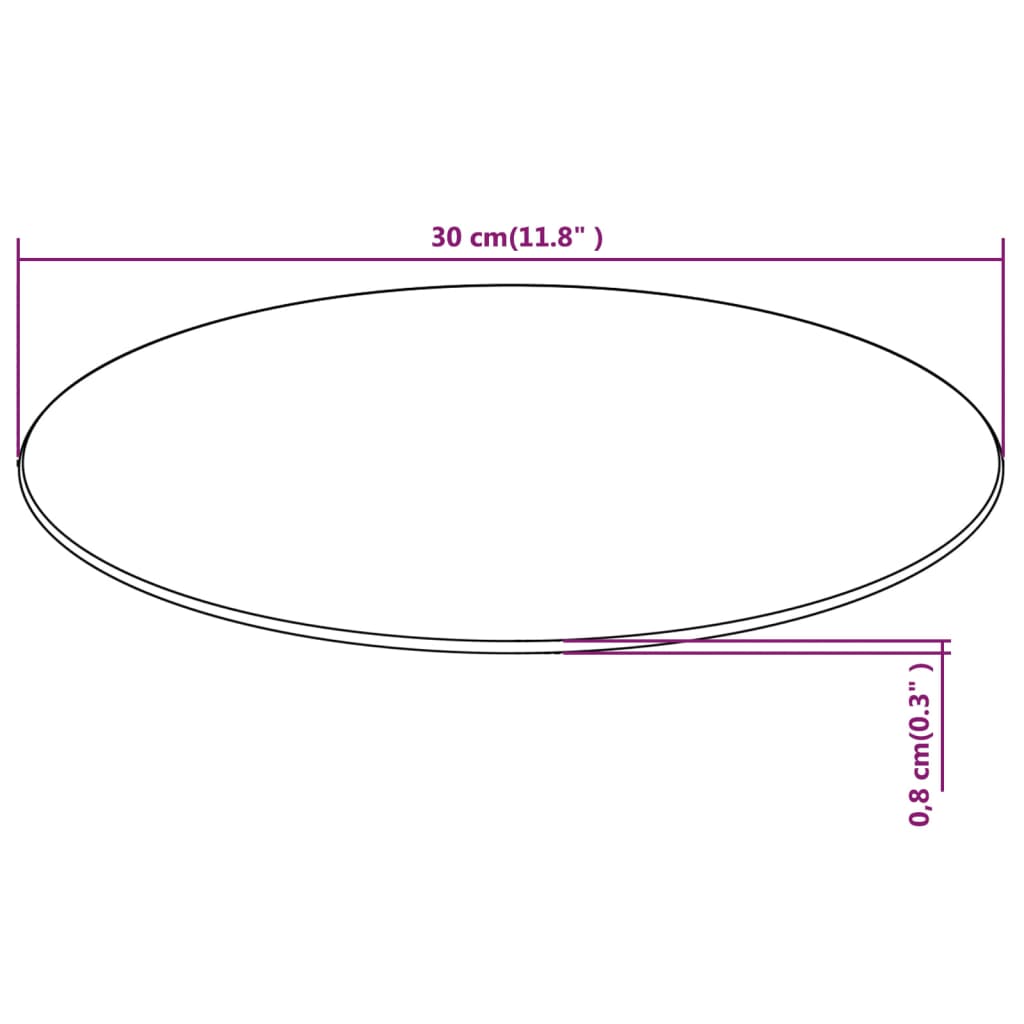 vidaXL Replacement Table Top | Clear | Tempered Glass | 30 cm Diameter | Durable