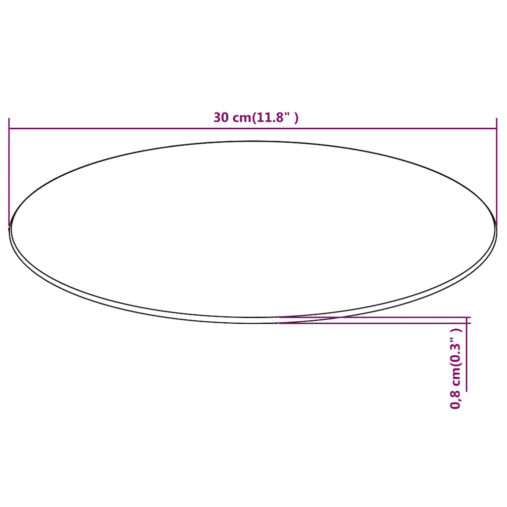243624 vidaXL Table Top Tempered Glass Round 300 mm