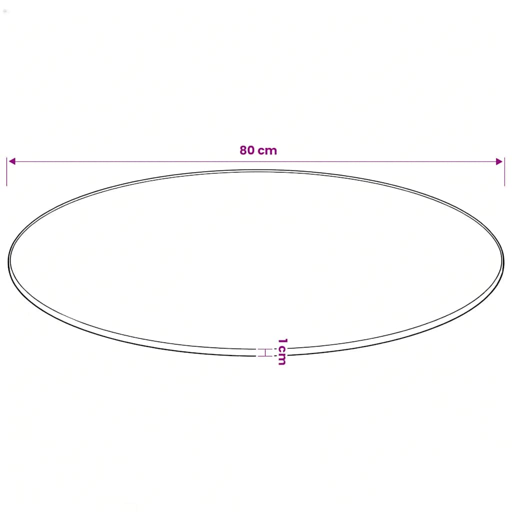 vidaXL Table Top Tempered Glass Round 80 cm