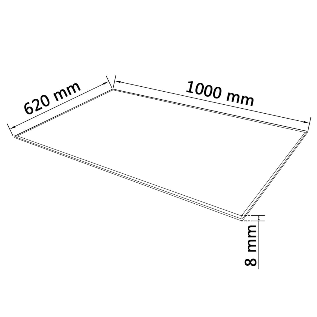 243633 vidaXL Table Top Tempered Glass Rectangular 1000x620 mm