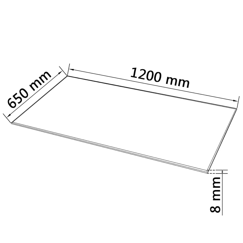243634 vidaXL Table Top Tempered Glass Rectangular 1200x650 mm