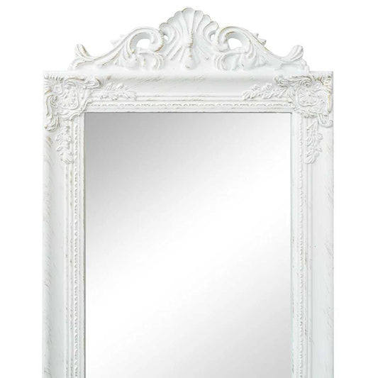 243691 vidaXL Free-Standing Mirror Baroque Style 160x40 cm White
