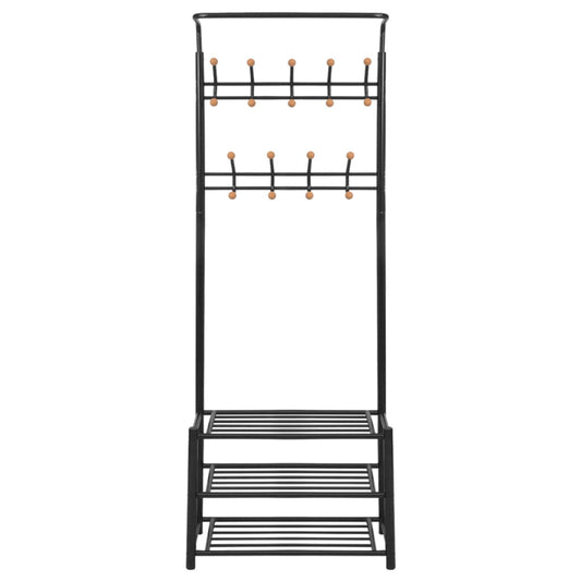 vidaXL Clothes Rack | Black | Steel, Plastic | Medium | Clothes Rack