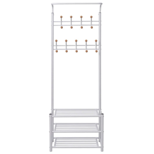 243727 vidaXL Clothes Rack with Shoe Storage 68x32x182,5 cm White