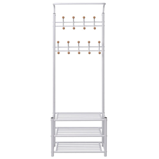 243727 vidaXL Clothes Rack with Shoe Storage 68x32x182,5 cm White