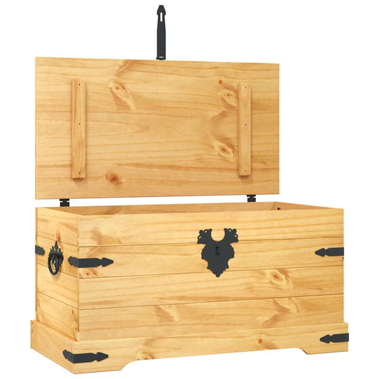 vidaXL Storage Trunk | Brown | Solid waxed pinewood | Medium | Storage Chest