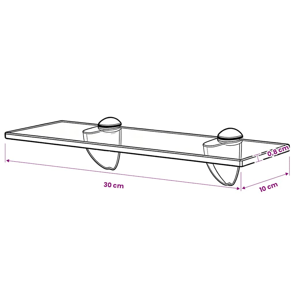 vidaXL Floating Shelf Glass 30x10 cm 8 mm