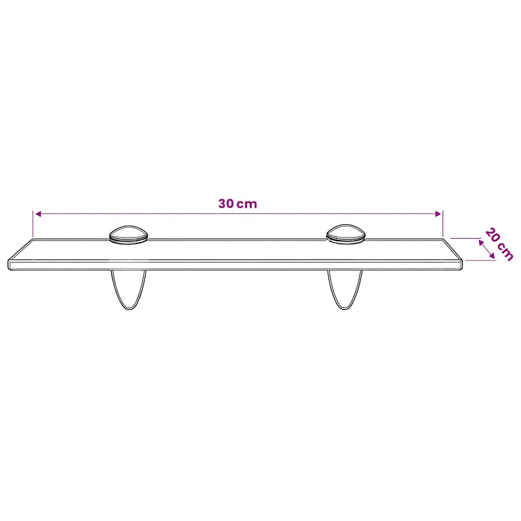 vidaXL Floating Shelf Glass 30x20 cm 8 mm