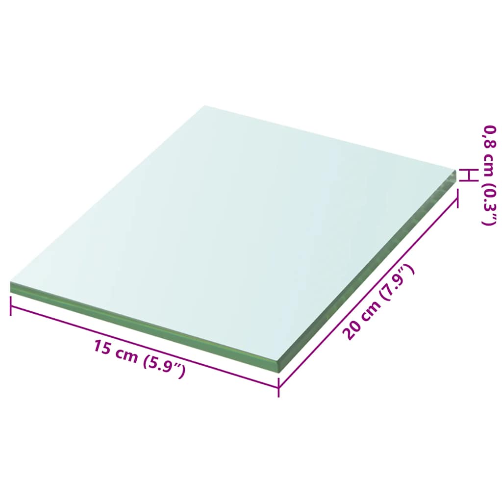 243803 vidaXL Shelf Panel Glass Clear 20x15 cm