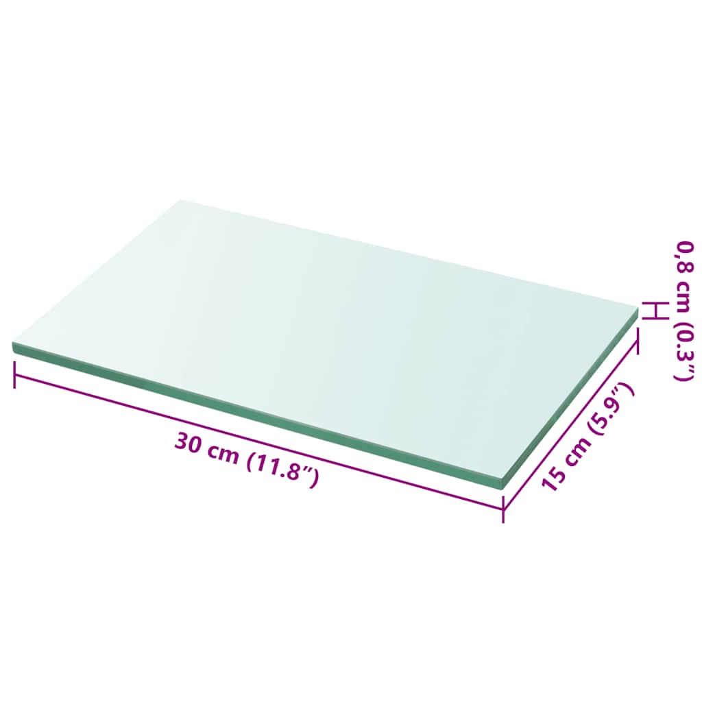 vidaXL Shelf Panel Glass Clear 30x15 cm