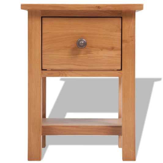 vidaXL Nightstand | Brown | Solid oak, MDF | Small | Nightstand | Rectangular
