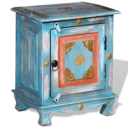 243970 vidaXL Nightstand Solid Mango Wood Blue