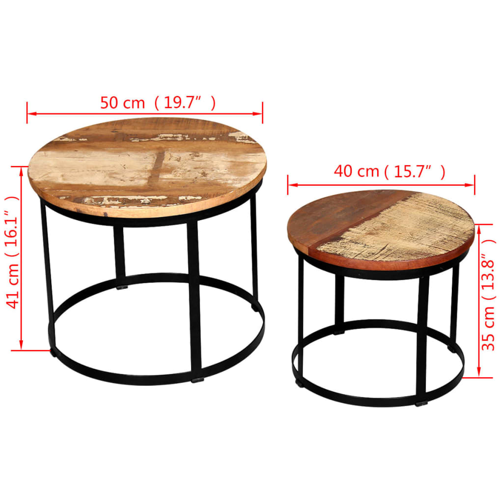 vidaXL Coffee Table | Brown and Black | Solid reclaimed wood and iron