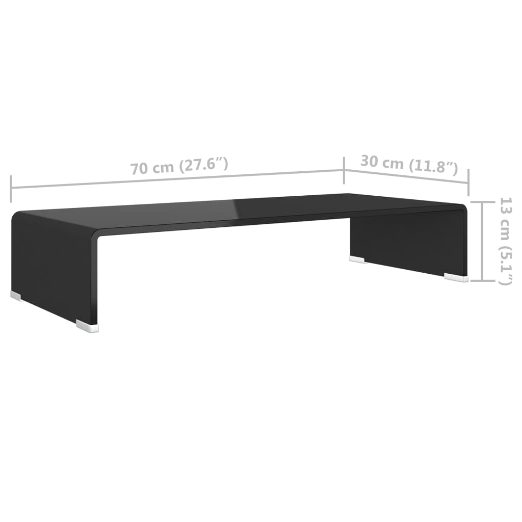 vidaXL TV Stand | Black | Tempered Glass | Medium | Modern | TV Stand