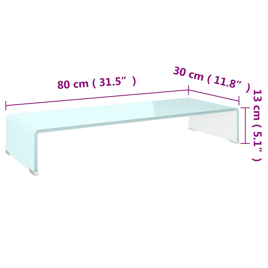 vidaXL TV Stand/Monitor Riser Glass Green 80x30x13 cm
