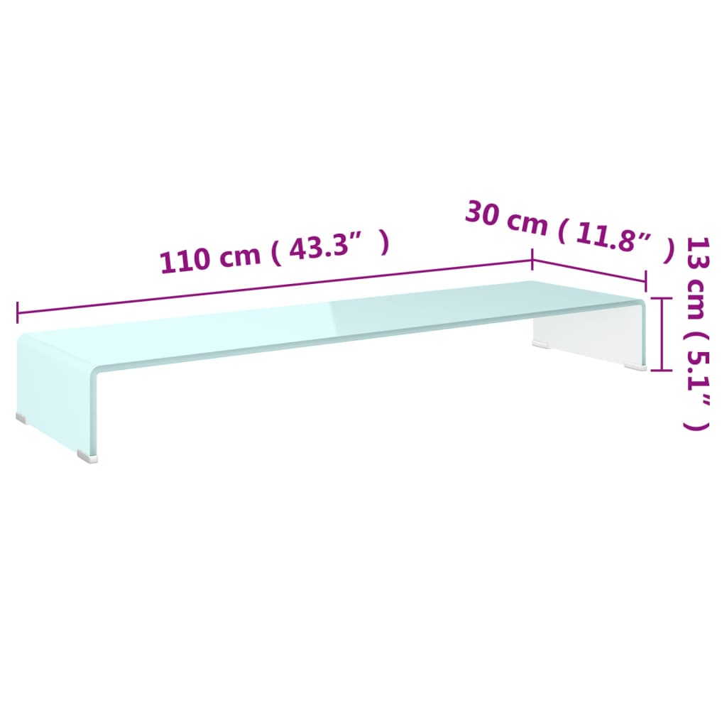 vidaXL TV Stand/Monitor Riser Glass Green 110x30x13 cm
