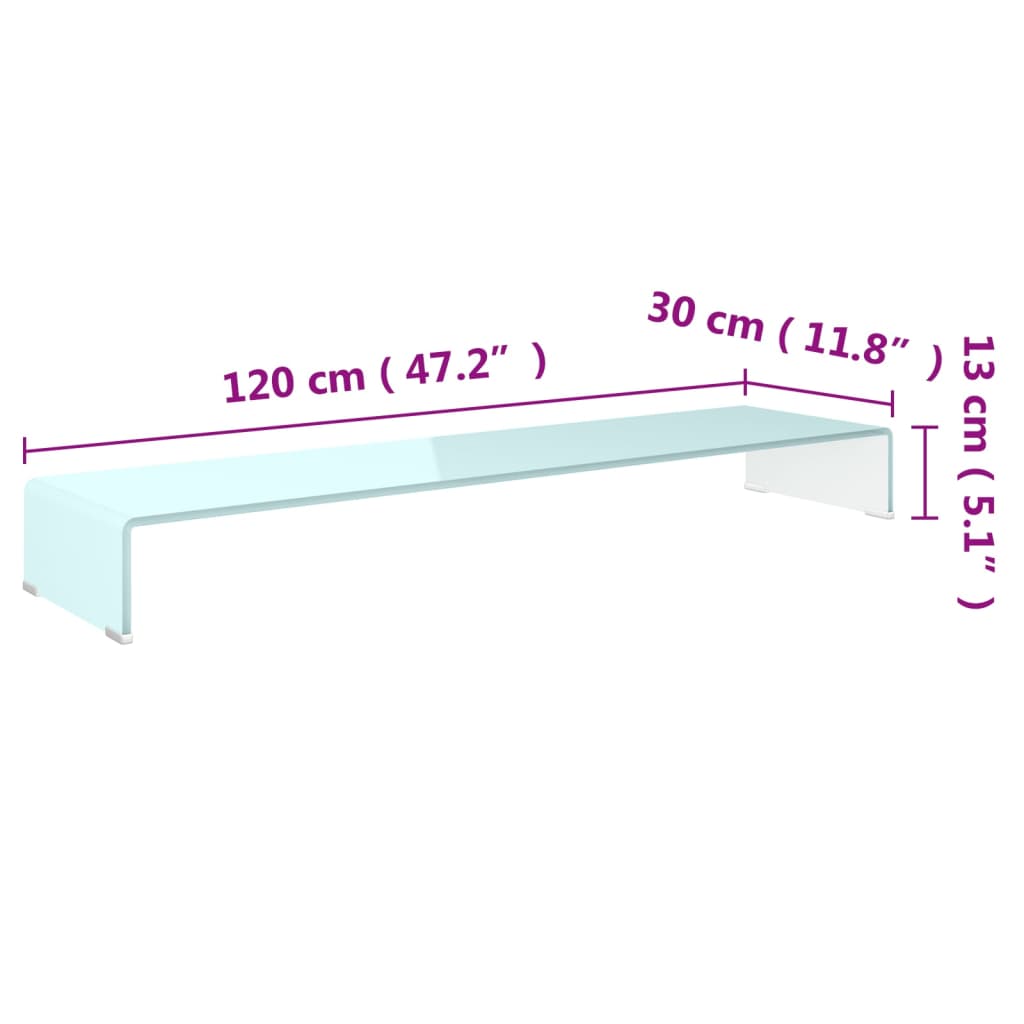 vidaXL TV Stand | Green | Tempered glass, plastic | 120 cm x 30 cm x 13 cm
