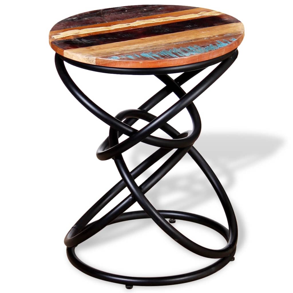 vidaXL End Table | Multicolour | Solid reclaimed wood top | Medium | Durable