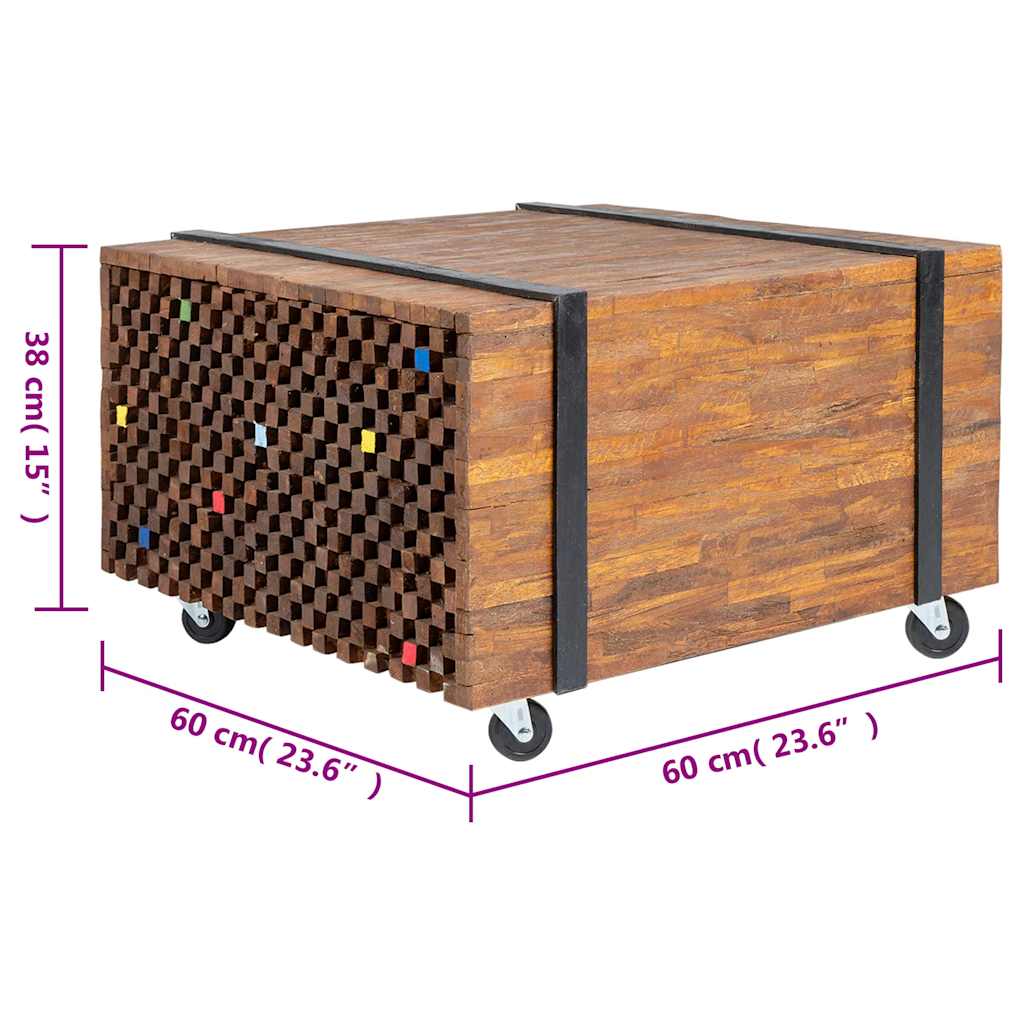 244515 vidaXL Side Table Teak 60x60x38 cm