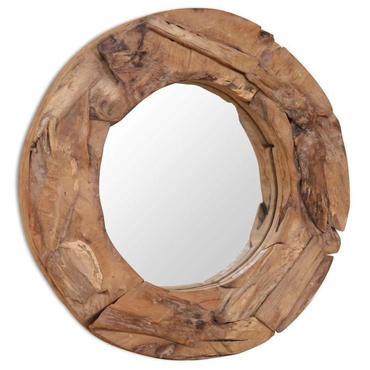 244560 vidaXL Decorative Mirror Teak 60 cm Round