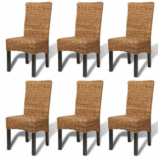 vidaXL Dining Chairs 6 pcs Abaca and Solid Mango Wood