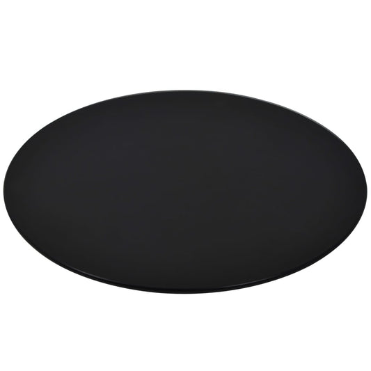 vidaXL Table Top | Black | Tempered Glass | 600 mm Diameter | Heat-resistant