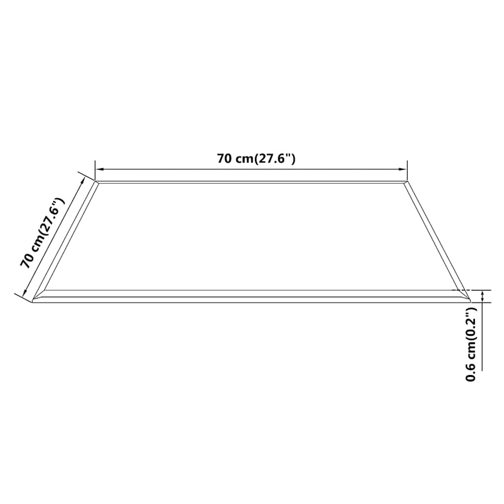 vidaXL Table Top | Black | Tempered Glass | 700 x 700 mm | Heat-resistant