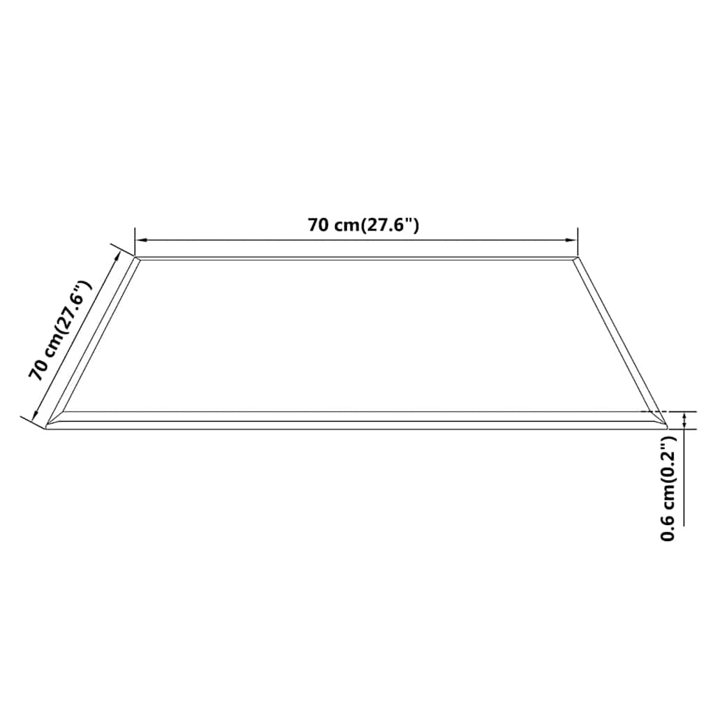244619 vidaXL Table Top Tempered Glass Square 700x700 mm
