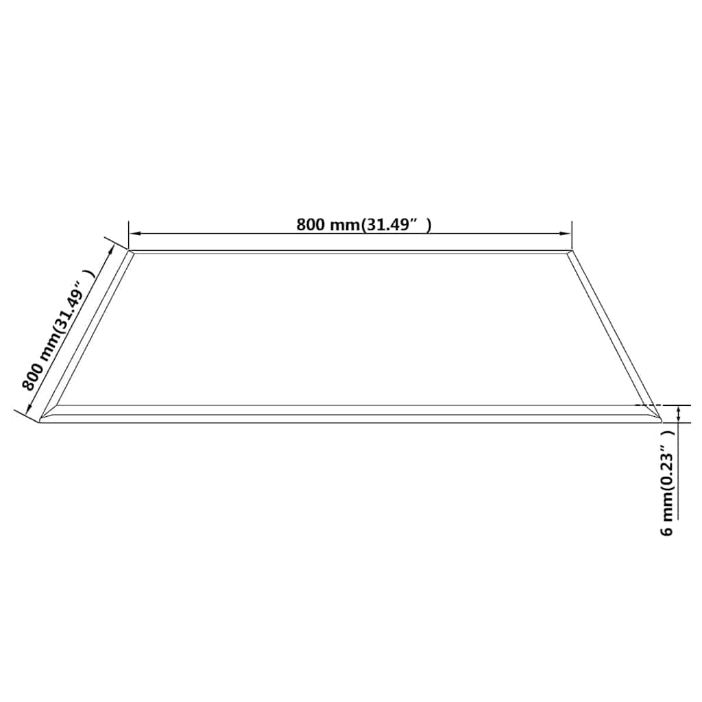 vidaXL Table Top Tempered Glass Square 800x800 mm