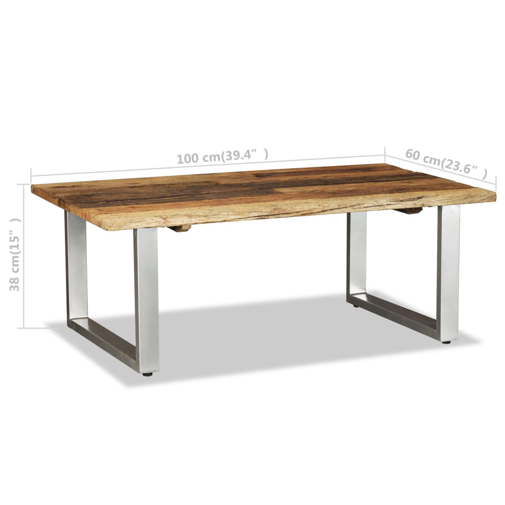 vidaXL Coffee Table | Multicolour | Solid reclaimed wood and wrought iron