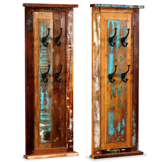 vidaXL Coat Rack | Set of 2 | Multicolour | Solid reclaimed wood | Wall mounting