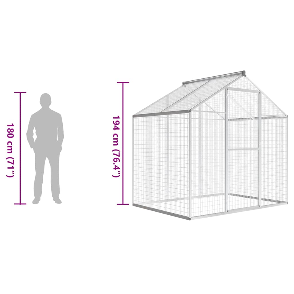 vidaXL Outdoor Aviary Aluminium 178x122x194 cm