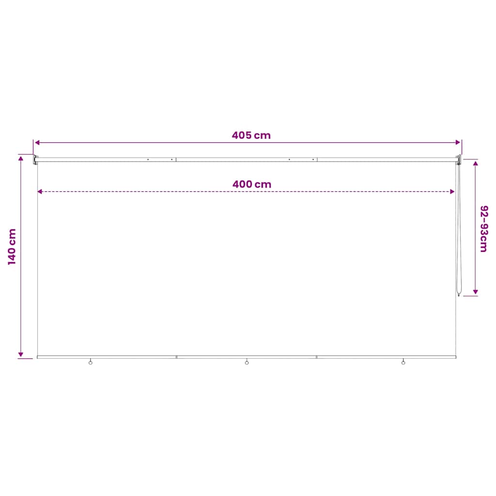 vidaXL Outdoor Roller Blind 405(W)x140(H) cm Beige