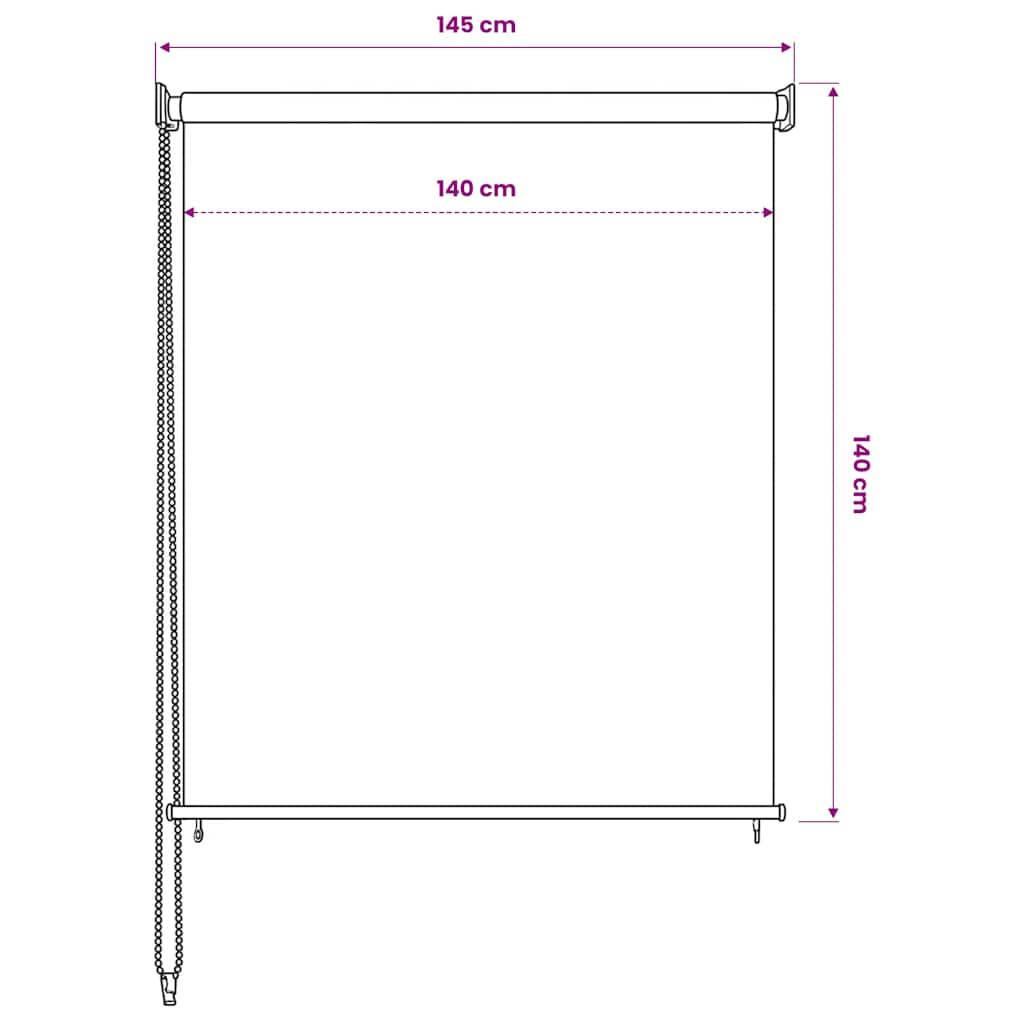 vidaXL Outdoor Roller Blind 145(W)x140(H) cm White