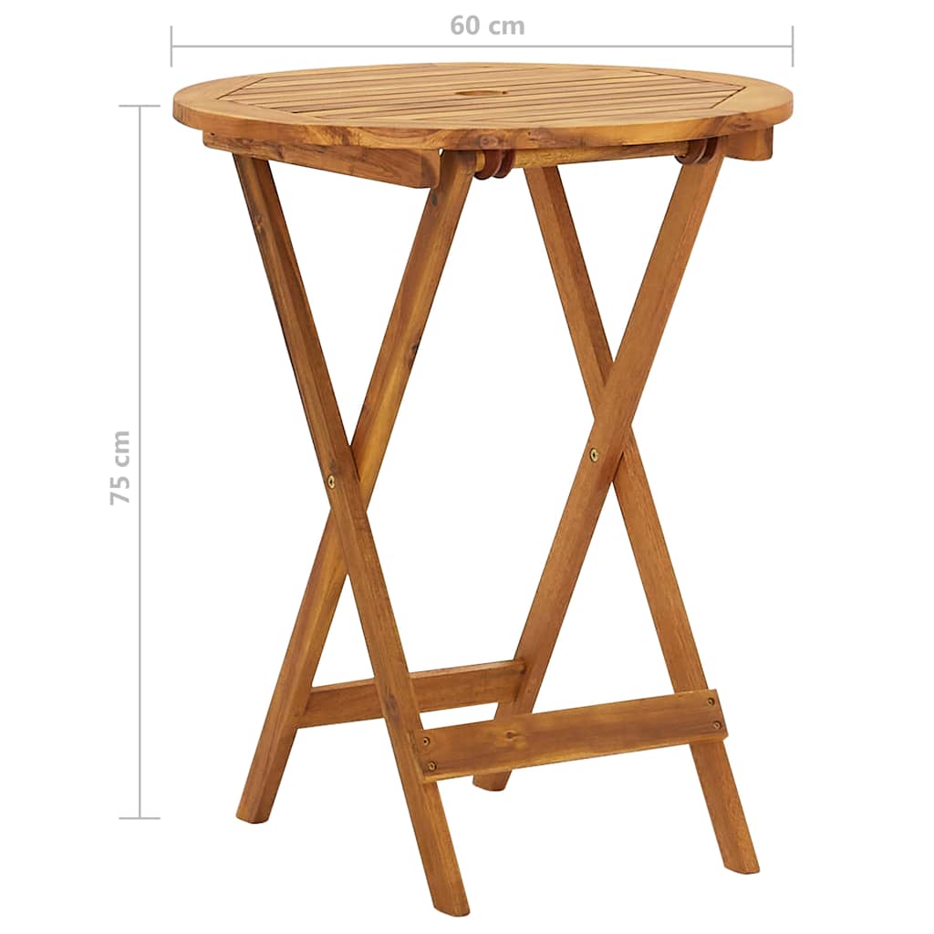43381 vidaXL 3 Piece Folding Bistro Set solid Acacia Wood