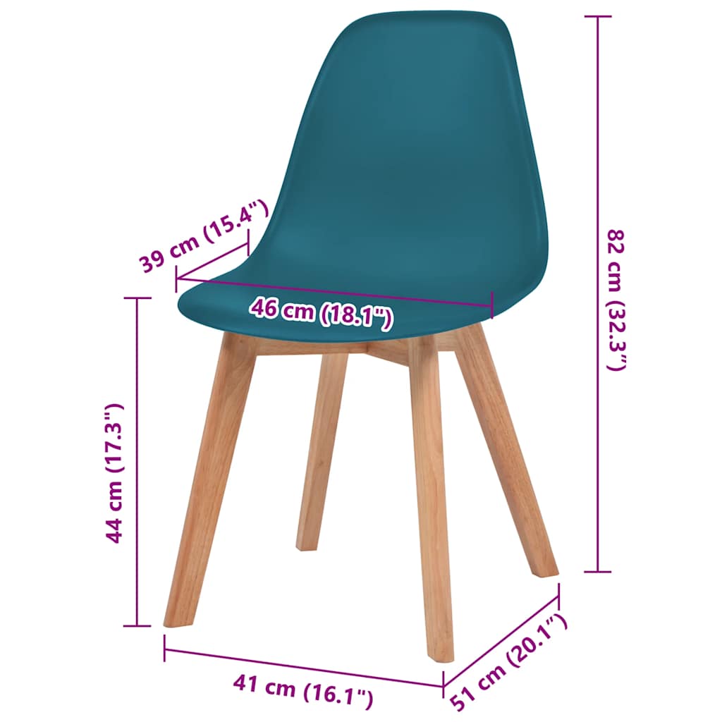 vidaXL Dining Chairs 6 pcs Turquoise Plastic