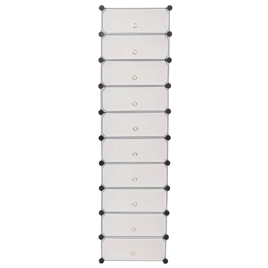 vidaXL Shoe Organiser | White | Plastic panels, Steel frames | Shoe Organiser