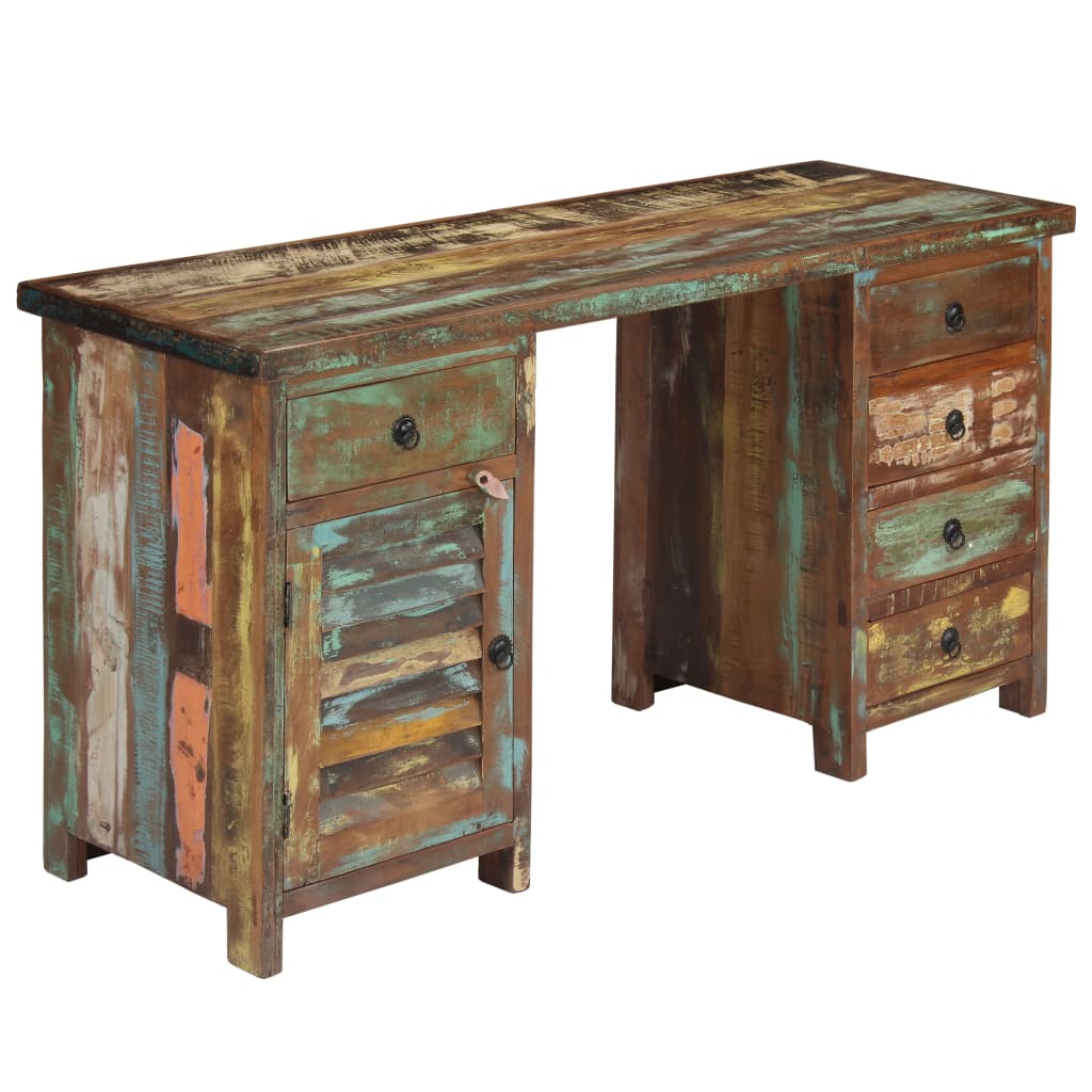vidaXL Desk | Varied wood tones | Solid reclaimed wood | 140 cm long