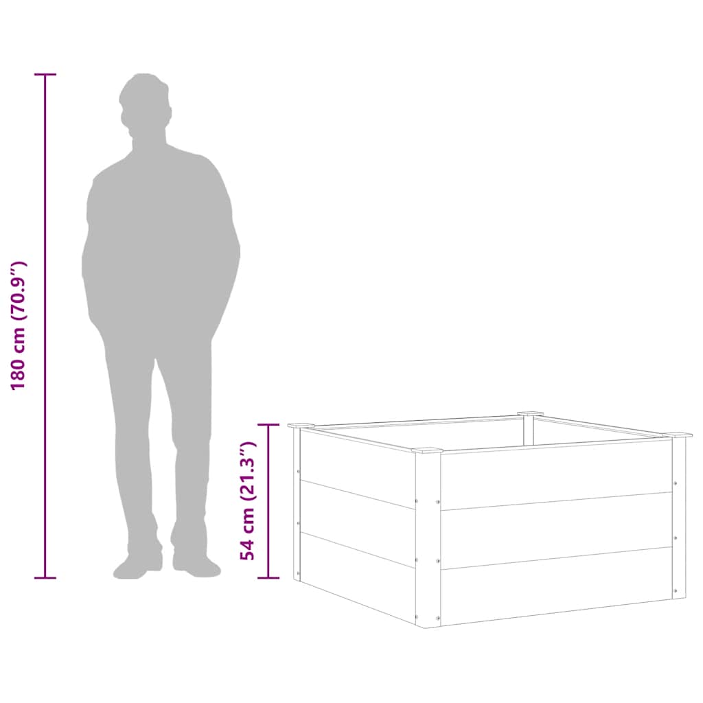 vidaXL Garden Raised Bed WPC 100x100x54 cm Grey