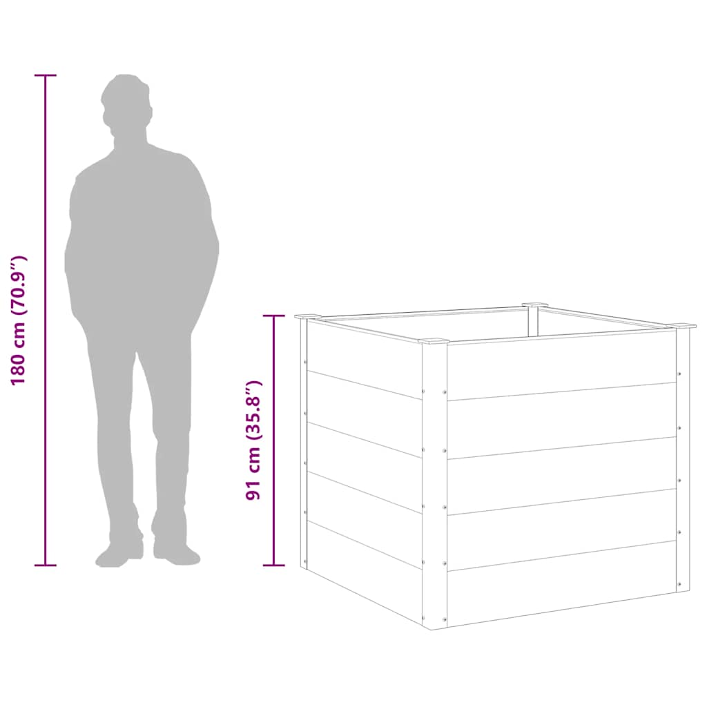 vidaXL Garden Raised Bed WPC 100x100x91 cm Grey