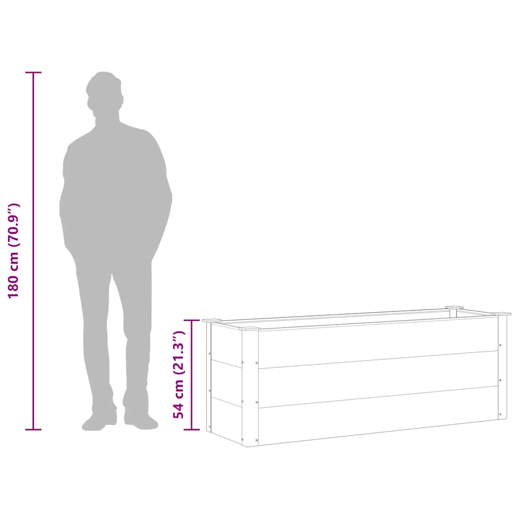 43607 vidaXL Garden Raised Bed WPC 150x50x54 cm Grey
