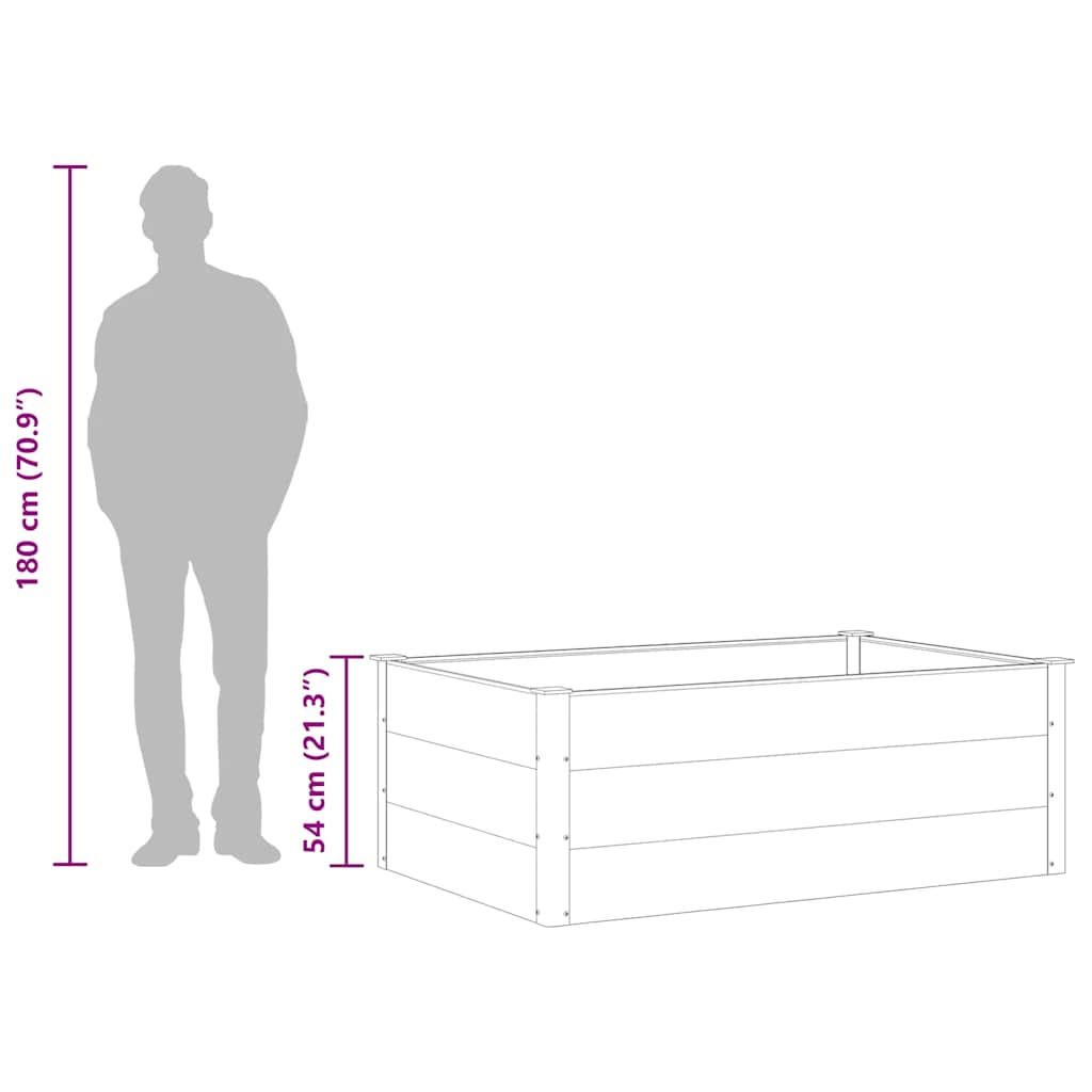 vidaXL Garden Raised Bed | Grey | Wood-plastic composite | 150x100x54 cm | Tough