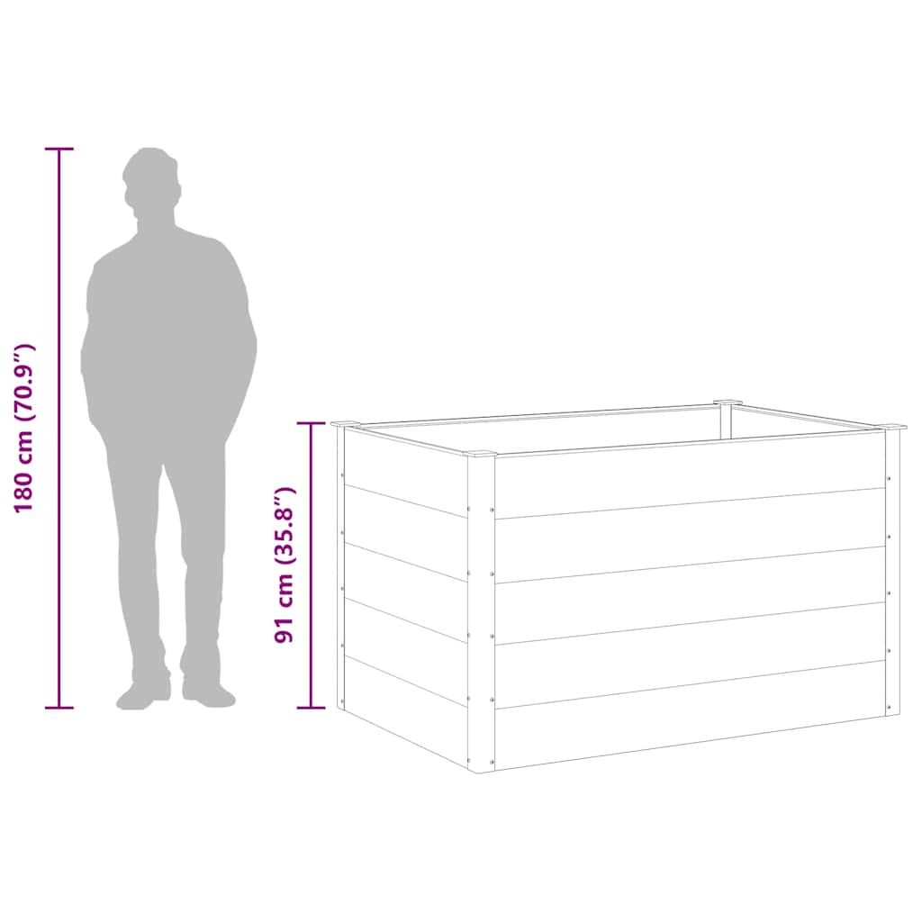 vidaXL Garden Raised Bed WPC 150x100x91 cm Grey