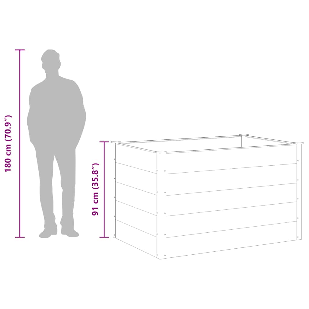 43610 vidaXL Garden Raised Bed WPC 150x100x91 cm Grey