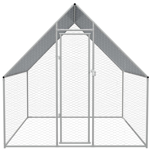 vidaXL Outdoor Chicken Cage 2x2x1.92 m Galvanised Steel
