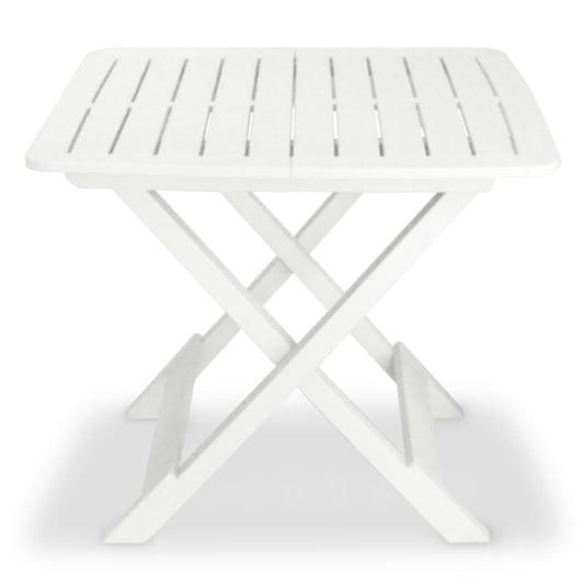 43581 vidaXL 3 Piece Folding Bistro Set Plastic White