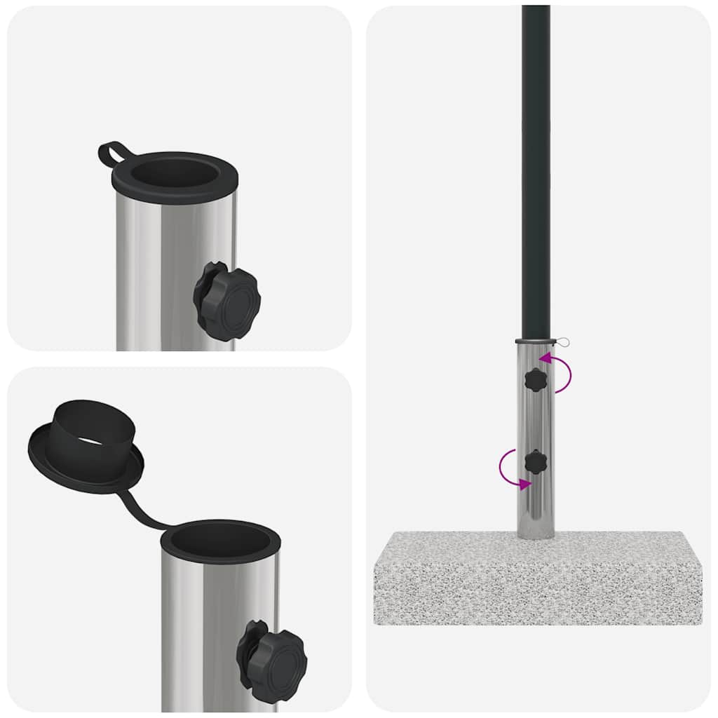 vidaXL Parasol Base Granite Rectangular 25 kg