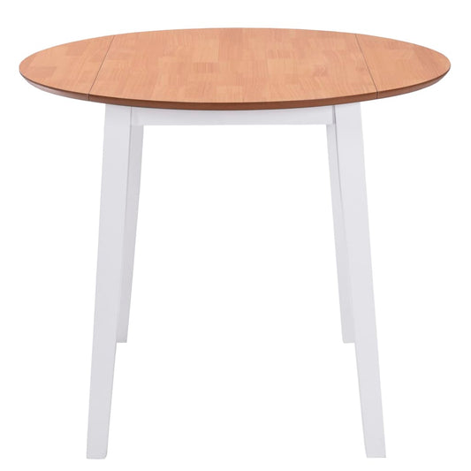 245370 vidaXL Drop-leaf Dining Table Round MDF White